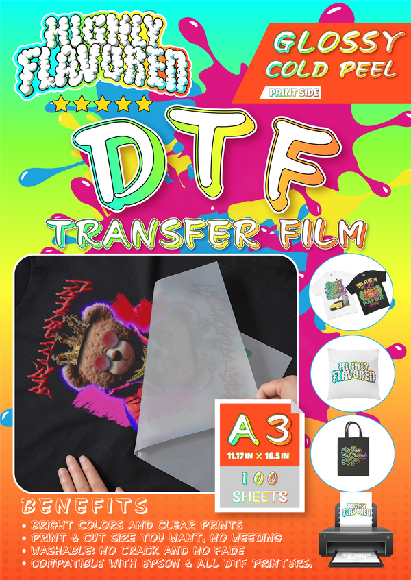 DTF Transfer Film A3 (11.7 x 16.5) 100 Sheets - Cold Peel