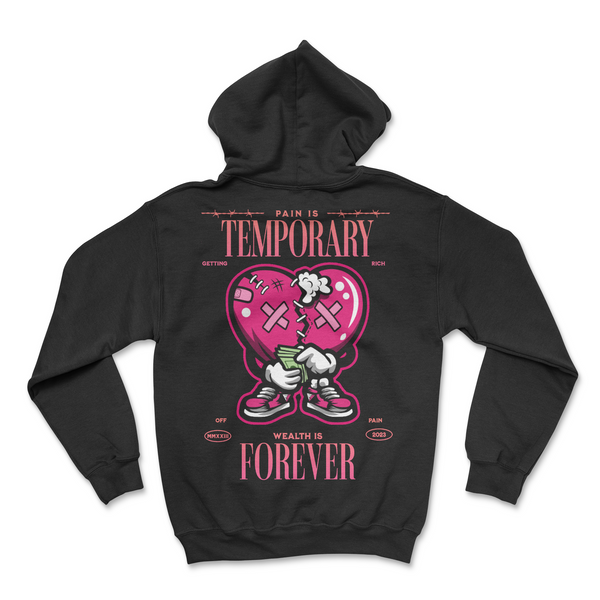Pain Is Temporary Hoodie (Pink Heart)